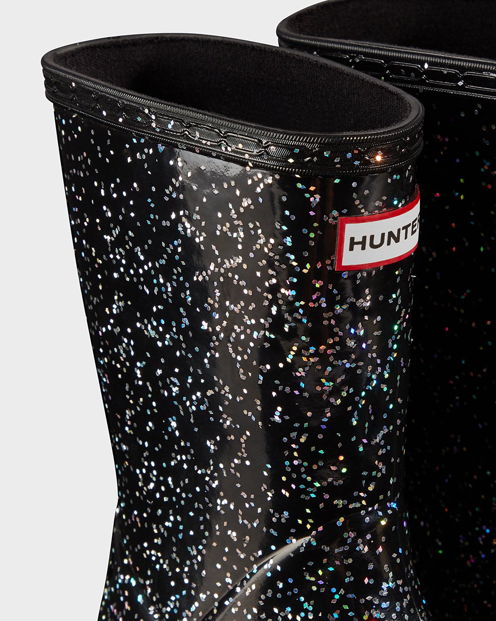 Kids Hunter Rain Boots Black - Original First Giant Glitter - 0637594-WL